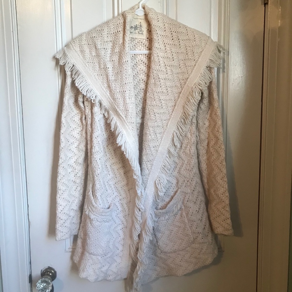 Anthropologie Angel of the North Cream Cardigan